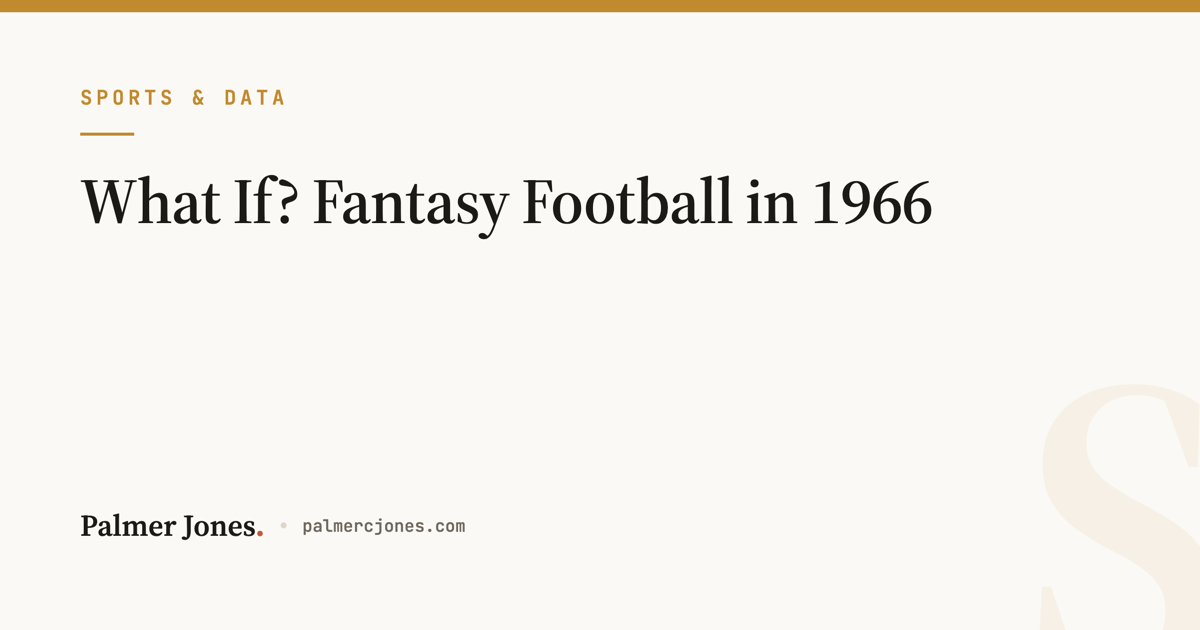 What If? Fantasy Football in 1966