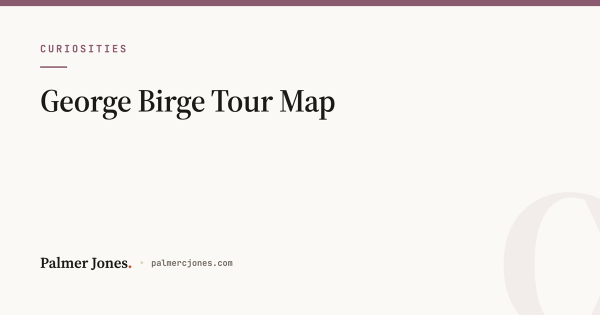 Map of George Birge's tour stops