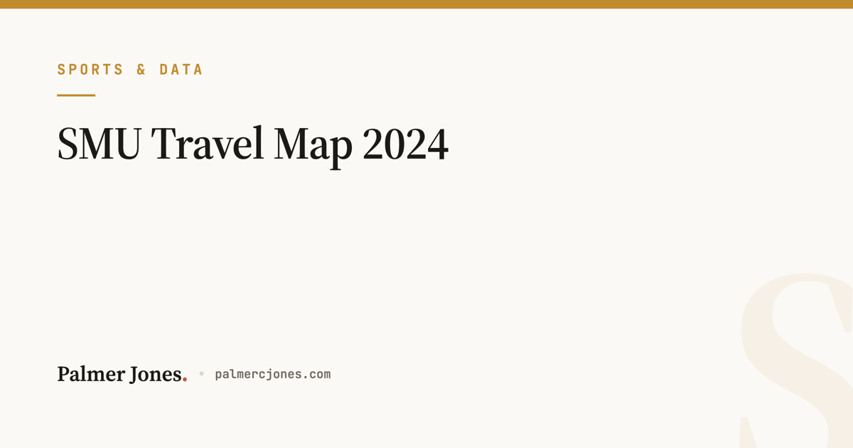 Map of SMU's 2024 football travel schedule
