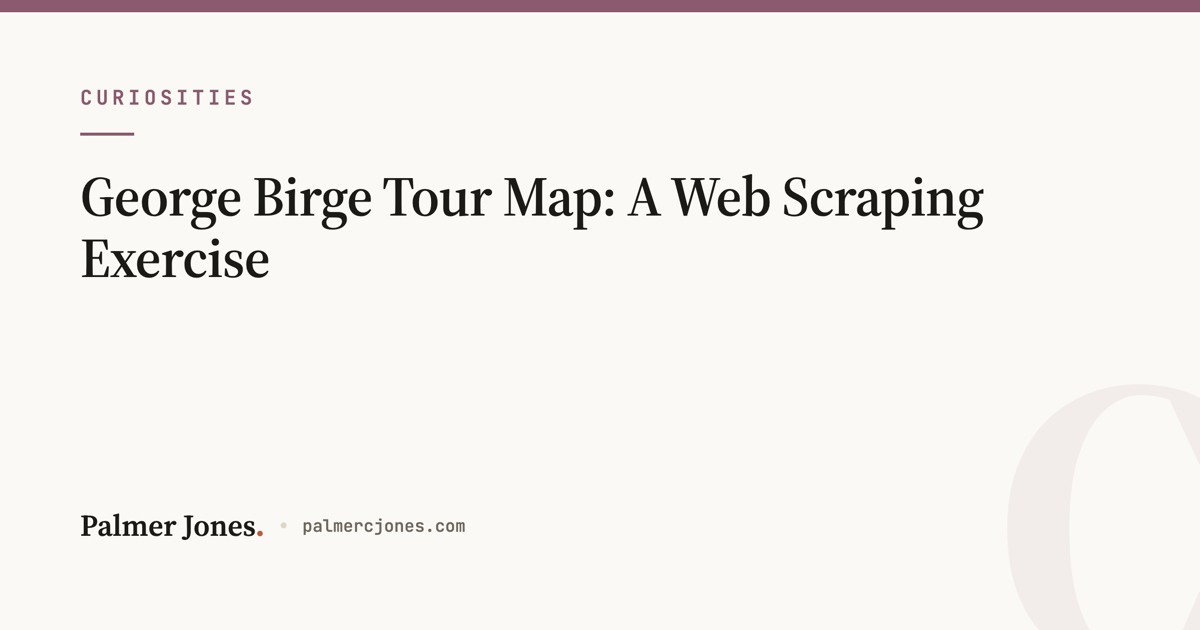 George Birge Tour Map: A Web Scraping Exercise